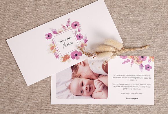 Carte de remerciement