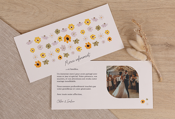 Carte de remerciement